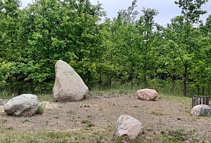 Blick zum Gedenkstein mit der Inschrift Michholz 1503 - 1989 Blick zum Gedenkstein mit der Inschrift Michholz 1503 - 1989