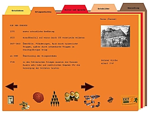Auf dem Monitor des Infosaugers erscheinen Informationen zur Ortsgeschichte von Sorno. Auf dem Monitor des Infosaugers erscheinen Informationen zur Ortsgeschichte von Sorno.
