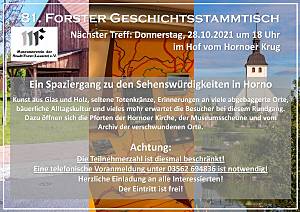 Einladung zum 81.Forster Geschichtsstammtisch Einladung zum 81.Forster Geschichtsstammtisch